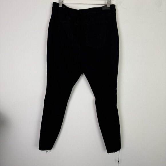 American Eagle Jeans Womens Size 20 Regular Black High Rise Jegging Distressed - Picture 4 of 7